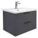 Тумба-умывальник Comforty Лима-70П2 антрацит с раковиной Como 70