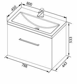 Тумба под раковину Aquanet Порто 80 белый