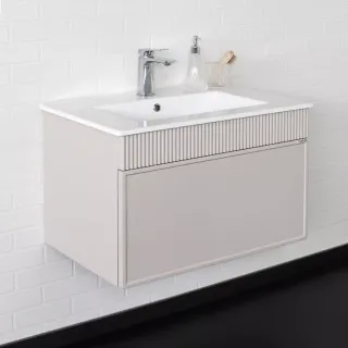 Тумба с раковиной Comforty Мадрид 00-00020643 71 см Серый шелк