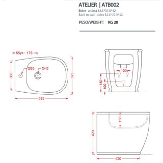Биде Artceram Atelier ATB002 17 00 *1 черный