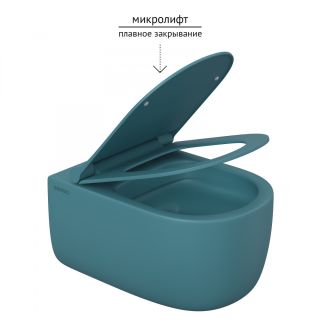 Подвесной унитаз Berges EGO XL Rimless 082140 сиденье EGO XL Slim SO тёмно-синий матовый