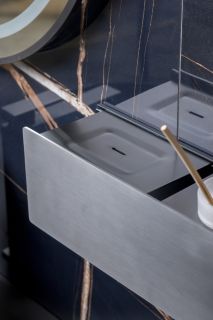 Мыльница для полки Boheme Space 10966-GM-SOAP оружейная сталь