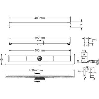 Душевой лоток Berges Wasserhaus C1 Norma 090035 40 Матовый хром