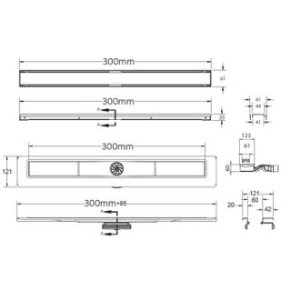 Душевой лоток Berges Wasserhaus B1 Antik 090121 30 Матовый хром