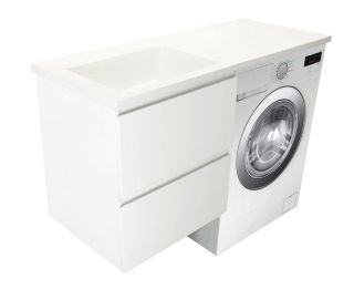 Подвесная тумба под раковину Эстет Dallas Luxe ФР-00001927 Л/П 120см два ящика белый