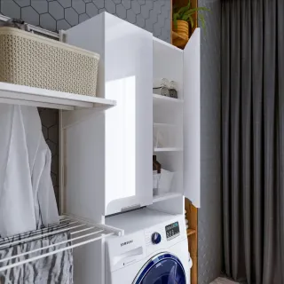 Шкаф над стиральной машиной Бриклаер Хелена 4627125416385 64 см белый