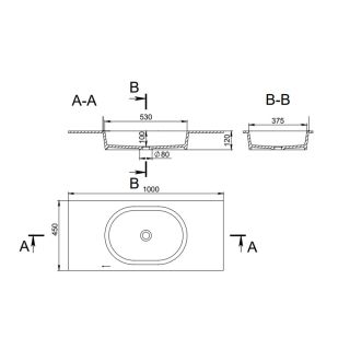 Столешница с раковиной Holbi Ariel 100см белый матовый 1.05.005.11.1