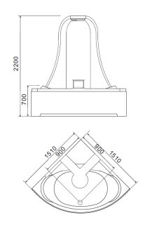 Акриловая ванна Gemy G9069 O 151x151x220