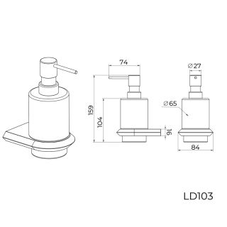Дозатор жидкого мыла Knotlor LD103BL, черный