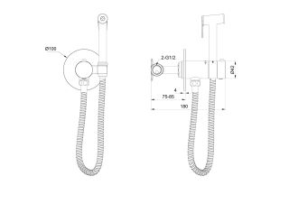 Гигиенический душ со смесителем Wonzon & Woghand WW-88829909-MB с термостатом чёрный матовый