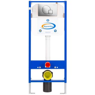 Инсталляция для подвесного унитаза Aquanika Basic 10.702.450.02.10 с клавишей смыва хром