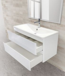Тумба под раковину BelBagno подвесная 100x50см Bianco Lucido ALBANO-1000-2C-SO-BL