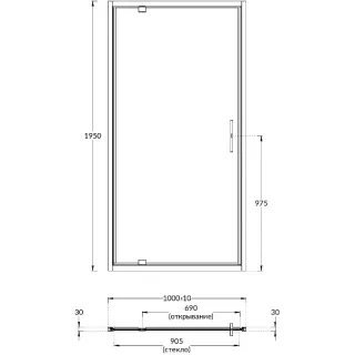 Душевая дверь Kerama Marazzi Vetro VE.100.PD.CR 100 см стекло прозрачное профиль хром