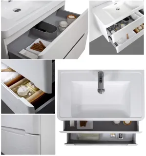 Подвесная тумба с раковиной Parly Spa River80 лилейно-белый