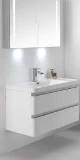 Подвесная тумба с раковиной Parly Spa Gucci120 белый глянцевый