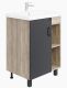 Напольная тумба под раковину Onika Тимбер 106116 60см серый матовый/дуб сонома