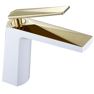 Смеситель для раковины Boheme Venturo белый/золото 381-W