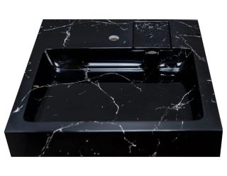 Раковина над стиральной машиной Stella Polar Солярис SP-00001688 60см чёрный мрамор