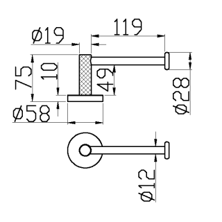 Держатель для туалетной бумаги без крышки Boheme Uno 10985-GM оружейная сталь
