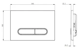 Кнопка смыва Boheme 667-NB механическая брашированный никель