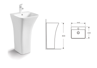 Раковина  CeramaLux G-315 белая 44.5 см
