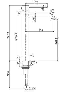 Смеситель для раковины Paini Cox 78CR205OLL хром