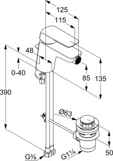 Смеситель для биде Kludi Ameo хром 412160575