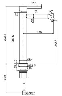 Смеситель для раковины Paini Brera 74PJ205OLL матовое золото