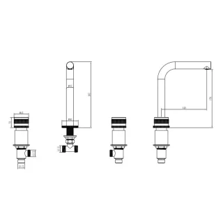 Встраиваемый смеситель для раковины Boheme Prestige 152-G-PR золото