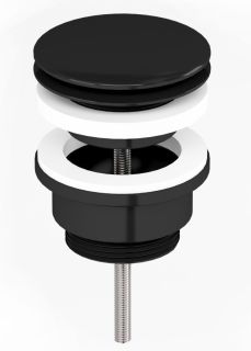 Универсальный донный клапан Paini 53PZ945ETSR клик-клак чёрный матовый