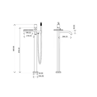 Напольный смеситель для ванны Boheme Stick Touch 129-CB.2 брашированная медь