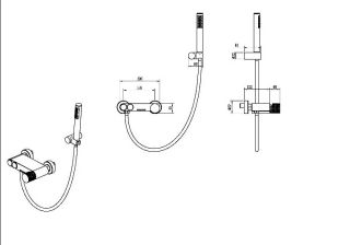Смеситель для ванны и душа Boheme Stick Linea 123-MG.3 золото матовое