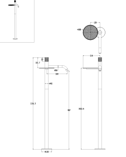 Напольный смеситель для раковины Boheme Stick Linea 120-NB.3 брашированный никель