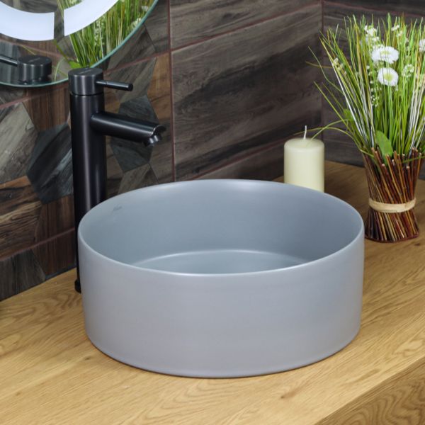 Накладная раковина Melana 320357MG-805 35см серый матовый