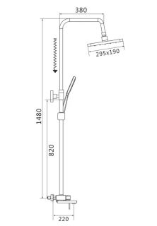 Душевая стойка Shevanik S8236 хром