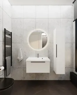 Зеркало La Fenice Terra  FNC-02-TER-B-65 белое матовое 65 см