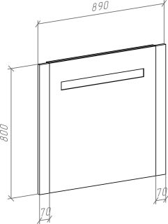 Зеркало с подсветкой Bellezza Берта 90см белый 00000007101