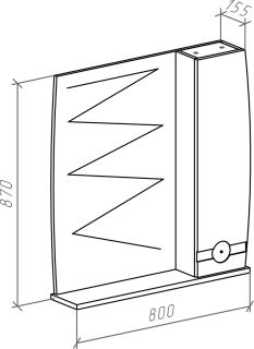 Зеркало-шкаф Bellezza Абрис 80см правый белый 00000006114
