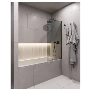 Шторка на ванну Timo T25 80 см чёрный