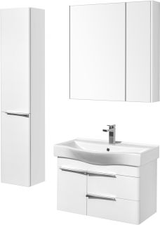 Зеркальный шкаф Акватон Беверли 80см белый 1A237102BV010