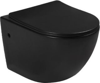 Унитаз подвесной SantiLine SL-5018MB безободковый чёрный матовый