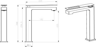 Смеситель для накладной раковины Boheme Q хром/синий 142-CRUW