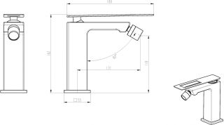 Смеситель для биде Boheme Q хром/красный 146-CRR