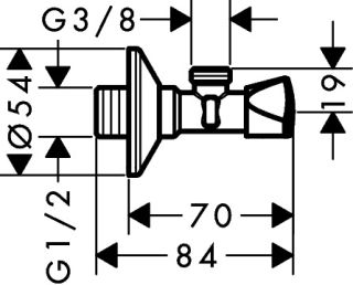 Угловой вентиль Hansgrohe 13902000