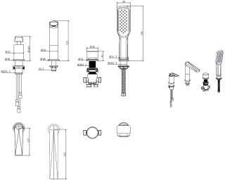 Смеситель на борт ванны Boheme Venturo золото 380