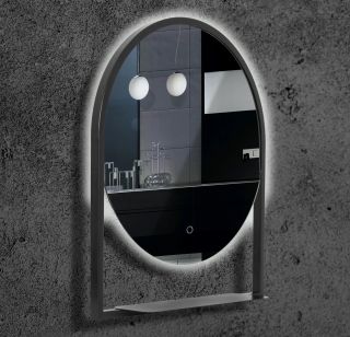 Зеркало Armadi Art Vallessi с подсветкой и полкой антрацит 80см 550/2