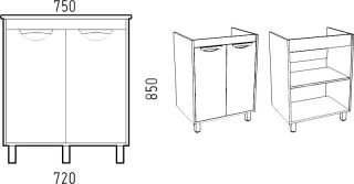 Тумба под раковину Corozo Чикаго 75см бетон SD-00000363