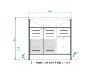 Тумба под раковину Style Line Кантри ЛС-00000463