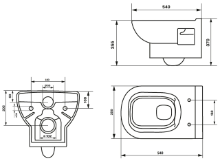 Подвесной унитаз Оскольская керамика Norden безободковый белый 40302100005