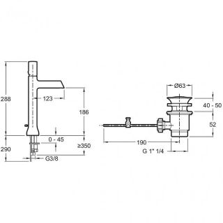 Смеситель для раковины Jacob Delafon Toobi E8990-BN полированный никель